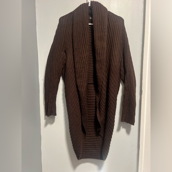 INC International Concepts Chocolate Knit Cardigan - Picture 4 of 7